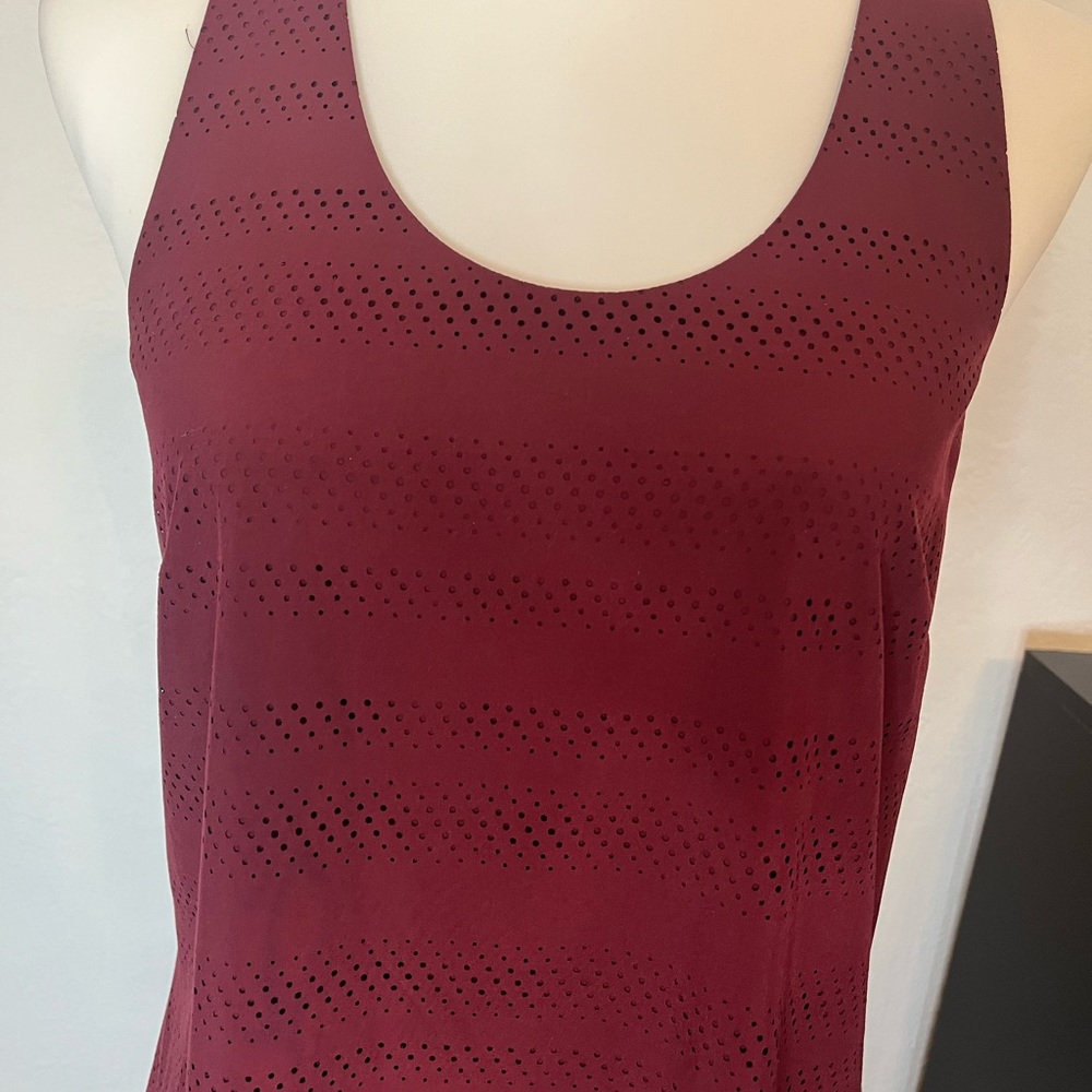 Athleta Racerback Lined Dress Size XS Burgundy - Picture 3 of 8